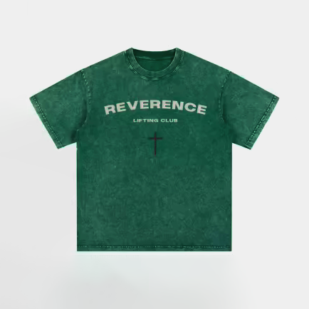 Reverence “Lifting Club” Oversized Acid Washed Tee